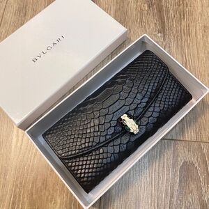Bvlgari Serpenti Forever Python Skin Long Wallet